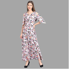 Women's Crepe Floral Drop Waist Dress